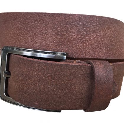 Shop Bruno Texture Brown Buffalo Leather Belt - Leathers Hush