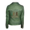 Biker Style Green Fashion Cow-Hide Leather Jacket For Women