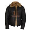 Flying Aviator Shearling Sheepskin Leather Bomber Jacket