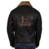 Flying Aviator Shearling Sheepskin Leather Bomber Jacket