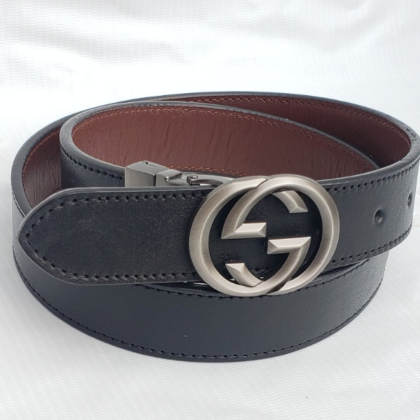 Black & Brown Reversible Elite Buffalo Leather Belt For Men