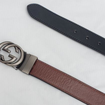 Black & Brown Reversible Elite Buffalo Leather Belt For Men