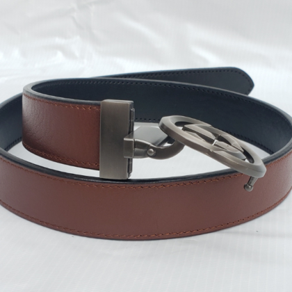 Black & Brown Reversible Elite Buffalo Leather Belt For Men
