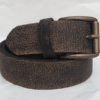Classic Choco Buffalo Leather Belt In Brass Series