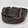 Classic Choco Buffalo Leather Belt In Brass Series