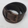 Classic Choco Buffalo Leather Belt In Brass Series